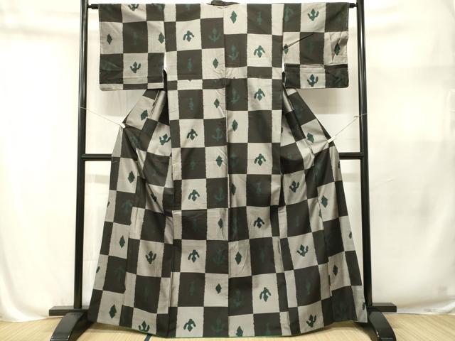 平和屋着物■上質な紬　壱街抽象文　正絹　逸品　CABN1654ev