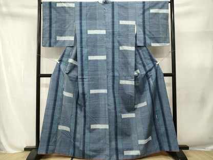 平和屋着物■上質な紬　縞　花唐草文　正絹　逸品　CABN1667ev