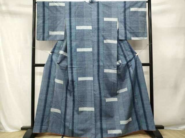 平和屋着物■上質な紬　縞　花唐草文　正絹　逸品　CABN1667ev