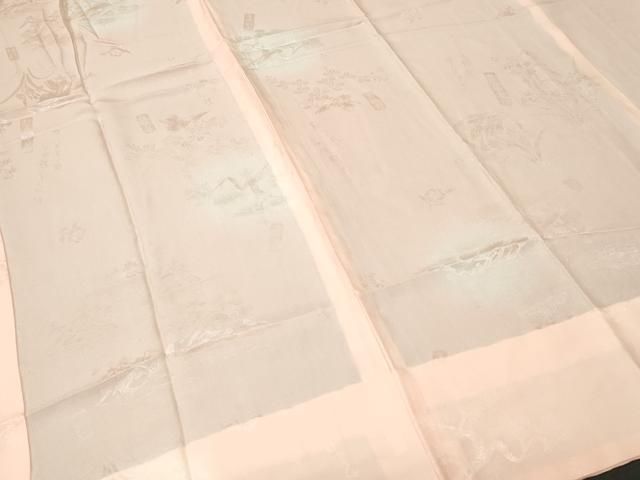 平和屋着物■長襦袢　無双仕立て　遠山枝花地紋　暈し染め　正絹　逸品　CABN1669ev