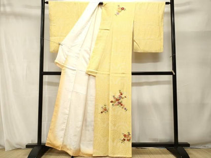 平和屋着物■訪問着　総刺繍　駒刺繍　絞り　青海波枝花文　金糸　正絹　逸品　CABN1671ev