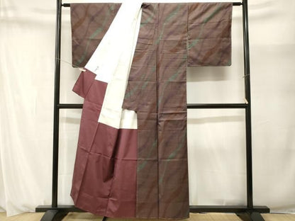 平和屋着物■本場大島紬　7マルキ　よろけ縞　正絹　逸品　CABN1678ev