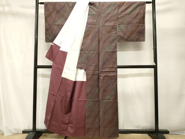 平和屋着物■本場大島紬　7マルキ　よろけ縞　正絹　逸品　CABN1678ev
