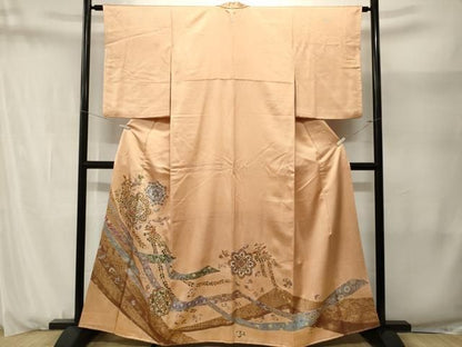 平和屋着物■豪華色留袖　鳳凰花蝶文　鬘帯正倉院花喰い鳥　金銀彩　正絹　逸品　CABN1679ev