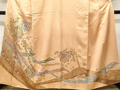平和屋着物■豪華色留袖　鳳凰花蝶文　鬘帯正倉院花喰い鳥　金銀彩　正絹　逸品　CABN1679ev