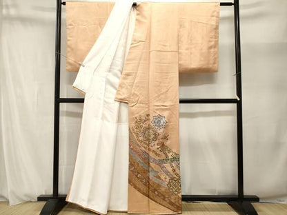 平和屋着物■豪華色留袖　鳳凰花蝶文　鬘帯正倉院花喰い鳥　金銀彩　正絹　逸品　CABN1679ev