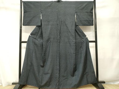 平和屋着物■上質な紬　幾何学文　正絹　逸品　CABN1682ev