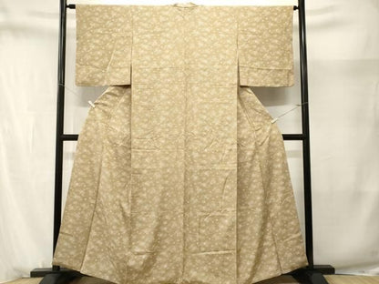 平和屋着物■上質な小紋　流水露芝草花文　正絹　逸品　CABN1683ev