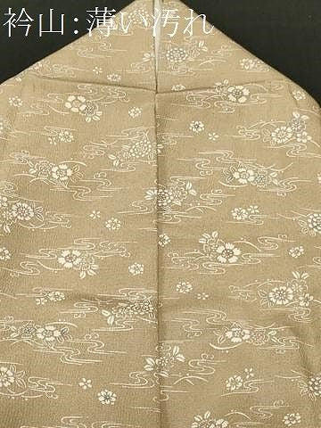 平和屋着物■上質な小紋　流水露芝草花文　正絹　逸品　CABN1683ev