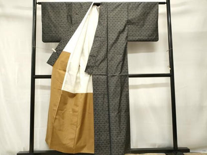 平和屋着物■本場大島紬　菱横段文　正絹　逸品　CABN1684ev