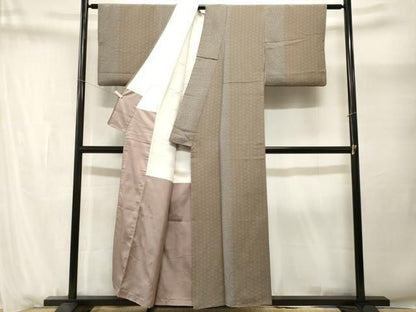 平和屋着物■上質な小紋　花間道　鬼しぼ縮緬　正絹　逸品　CABN1685ev