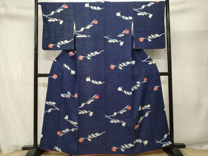 平和屋着物■上質な小紋　枝花文　正絹　逸品　CABN1688ev