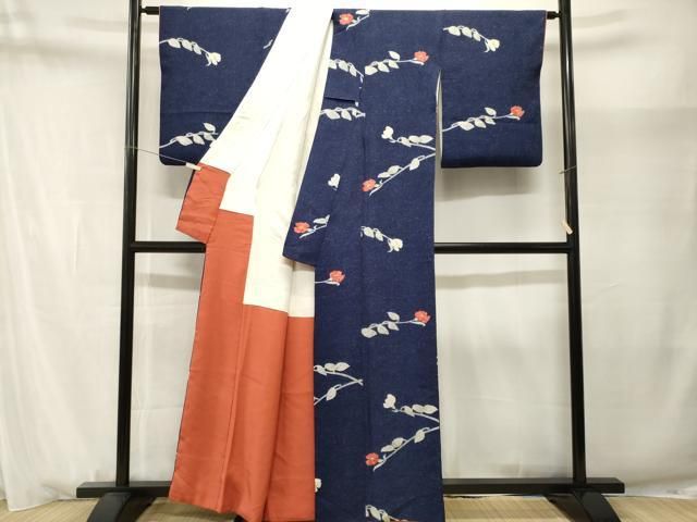 平和屋着物■上質な小紋　枝花文　正絹　逸品　CABN1688ev