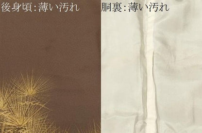 平和屋着物■豪華色留袖　刺繍　松葉文　金彩　正絹　逸品　CABN1690ev