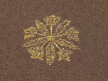 平和屋着物■豪華色留袖　刺繍　松葉文　金彩　正絹　逸品　CABN1690ev