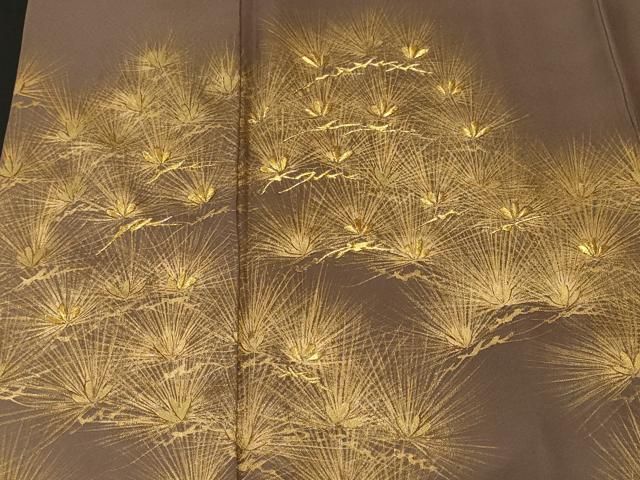 平和屋着物■豪華色留袖　刺繍　松葉文　金彩　正絹　逸品　CABN1690ev