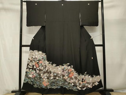 平和屋着物■豪華黒留袖　作家物　松竹梅花文　正絹　逸品　CABN1699ev