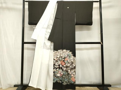 平和屋着物■豪華黒留袖　作家物　松竹梅花文　正絹　逸品　CABN1699ev