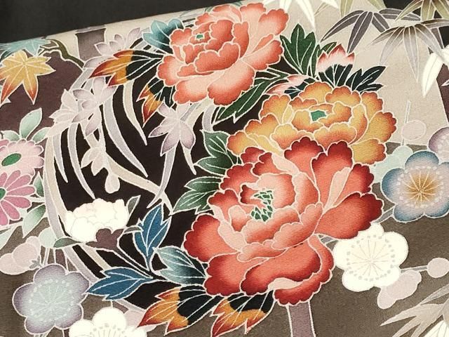 平和屋着物■豪華黒留袖　作家物　松竹梅花文　正絹　逸品　CABN1699ev