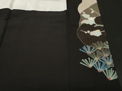 平和屋着物■豪華黒留袖　作家物　松竹梅花文　正絹　逸品　CABN1699ev
