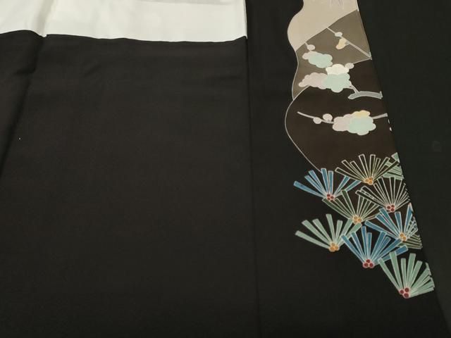 平和屋着物■豪華黒留袖　作家物　松竹梅花文　正絹　逸品　CABN1699ev