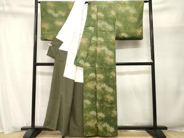 平和屋着物■上質な小紋　松葉花文　暈し染め　金彩　正絹　逸品　CABN1703ev