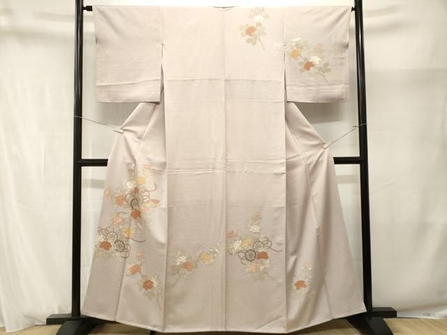 平和屋着物■訪問着　刺繍　源氏車枝花文　金彩　正絹　逸品　CABN1705ev