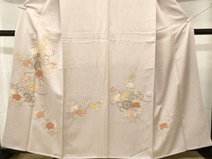 平和屋着物■訪問着　刺繍　源氏車枝花文　金彩　正絹　逸品　CABN1705ev