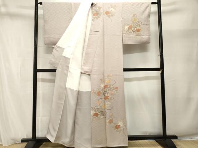 平和屋着物■訪問着　刺繍　源氏車枝花文　金彩　正絹　逸品　CABN1705ev
