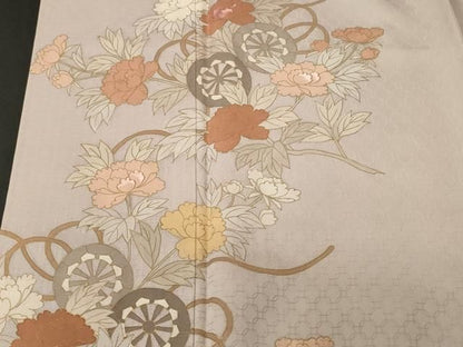 平和屋着物■訪問着　刺繍　源氏車枝花文　金彩　正絹　逸品　CABN1705ev