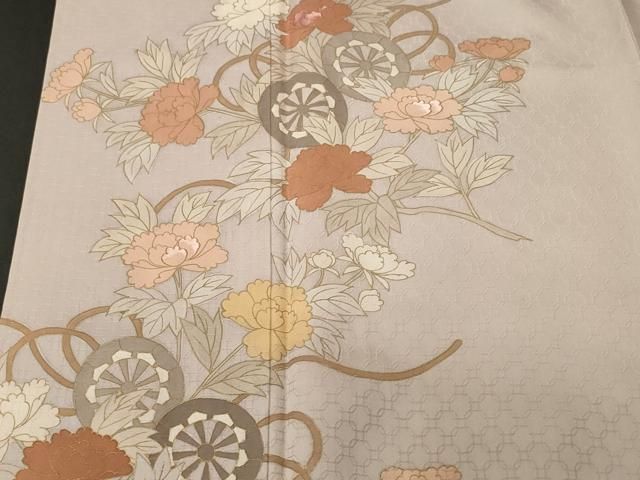 平和屋着物■訪問着　刺繍　源氏車枝花文　金彩　正絹　逸品　CABN1705ev