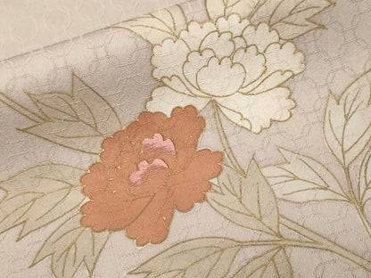 平和屋着物■訪問着　刺繍　源氏車枝花文　金彩　正絹　逸品　CABN1705ev