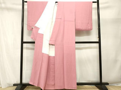 平和屋着物■上質な色無地　紅梅色　正絹　逸品　CABN1708ev