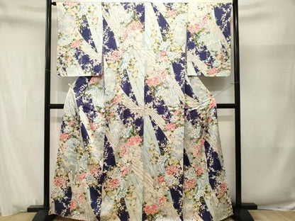 平和屋着物■上質な小紋　乱菊　草花文　金彩　正絹　逸品　CABN1710ev