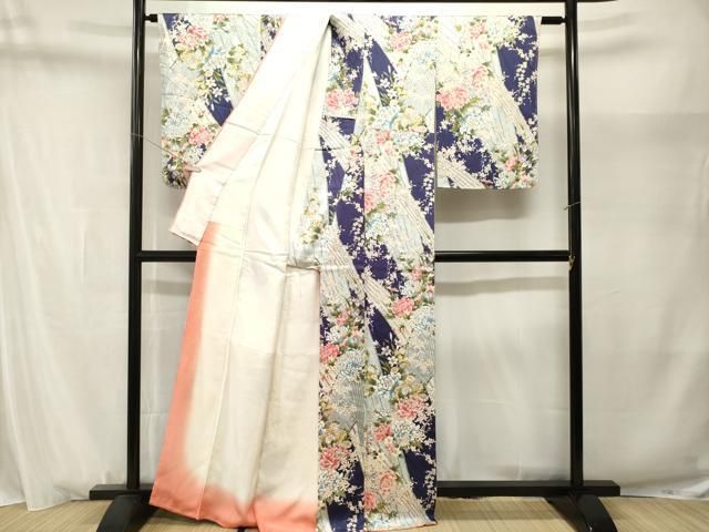 平和屋着物■上質な小紋　乱菊　草花文　金彩　正絹　逸品　CABN1710ev