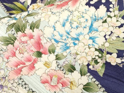 平和屋着物■上質な小紋　乱菊　草花文　金彩　正絹　逸品　CABN1710ev