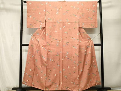 平和屋着物■上質な小紋　枝花文　正絹　逸品　CABN1712ev