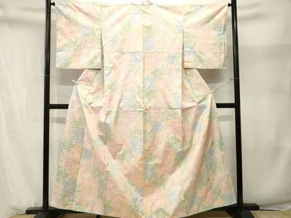 平和屋着物■本場大島紬　白大島　舞花楓文　正絹　逸品　CABN1722ev