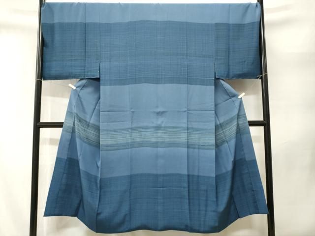平和屋着物■男性　長襦袢　袷　横段格子文　キングサイズ　正絹　逸品　CABN1730ev