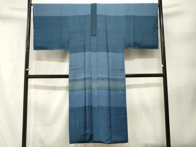 平和屋着物■男性　長襦袢　袷　横段格子文　キングサイズ　正絹　逸品　CABN1730ev