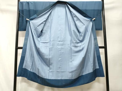 平和屋着物■男性　長襦袢　袷　横段格子文　キングサイズ　正絹　逸品　CABN1730ev
