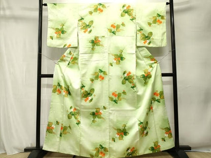 平和屋着物■小紋　枝花文　暈し染め　洗える着物　CABN1762ev