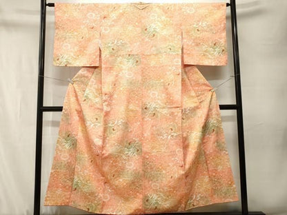 平和屋着物■小紋　草花文　暈し染め　洗える着物　CABN1768ev