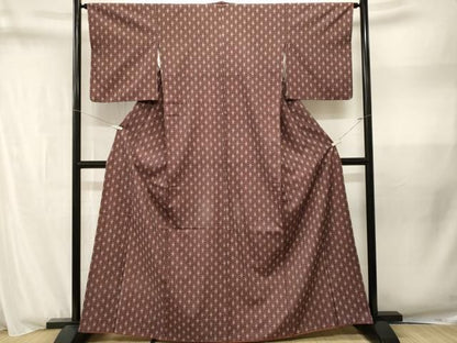 平和屋着物■小紋　麻の葉文　洗える着物　CABN1793ev