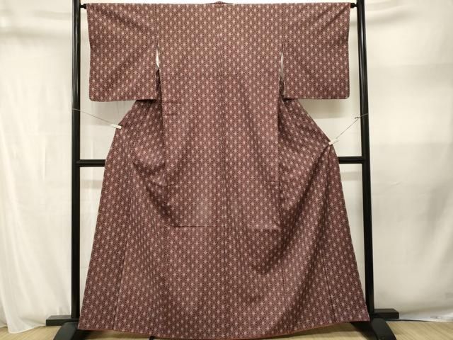 平和屋着物■小紋　麻の葉文　洗える着物　CABN1793ev