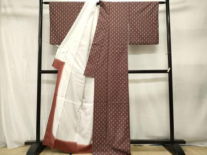 平和屋着物■小紋　麻の葉文　洗える着物　CABN1793ev