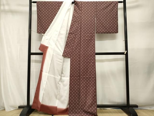 平和屋着物■小紋　麻の葉文　洗える着物　CABN1793ev