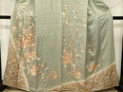 平和屋着物■訪問着　駒刺繍　花籠文　宝尽し　暈し染め　金彩　正絹　逸品　CABN1800ev