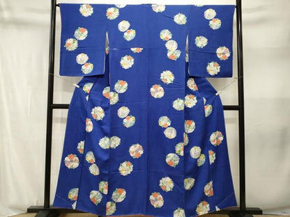 平和屋着物■上質な小紋　枝花文　金彩　正絹　逸品　CABN1807ev