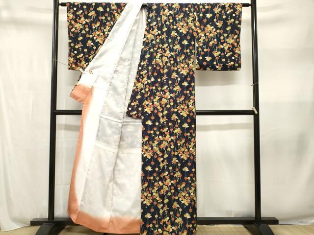 平和屋着物■小紋　芒草花文　洗える着物　CABN1812ev